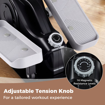 Under Desk Elliptical Pedal Exerciser with Forward-Black