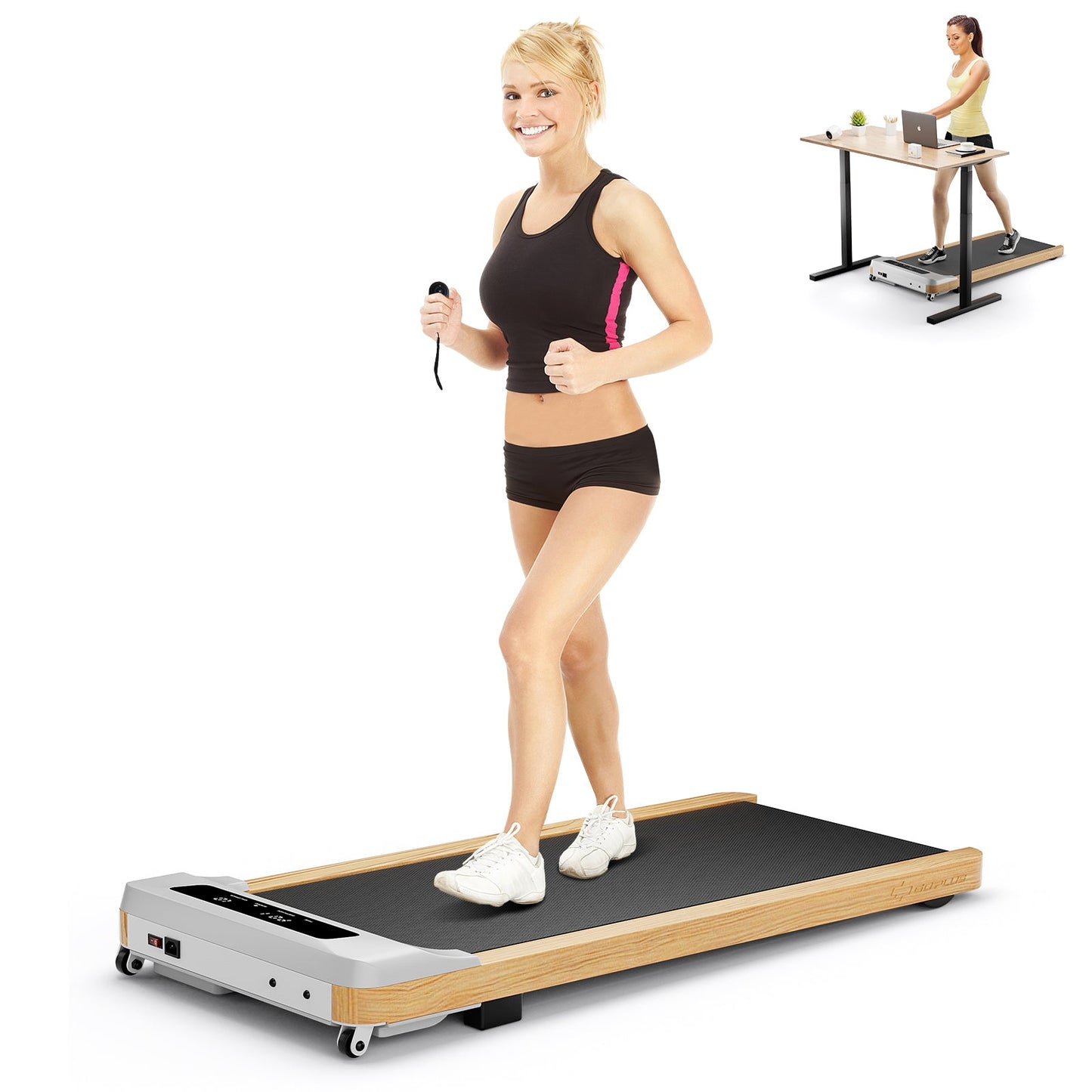 Under Desk Treadmill Walking Pad with 7-Layer Running Belt-Grey
