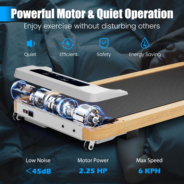 Under Desk Treadmill Walking Pad with 7-Layer Running Belt-Grey