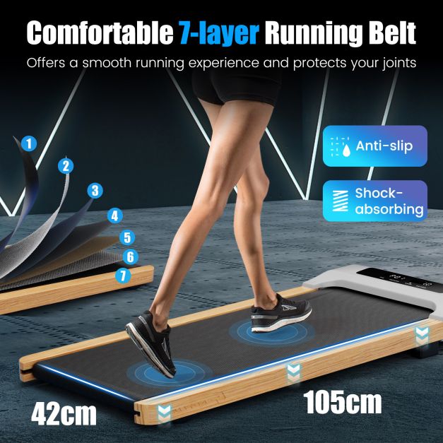 Under Desk Treadmill Walking Pad with 7-Layer Running Belt-Grey