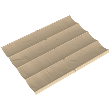 Outsunny Retractable Pergola Canopy Only, 3.92 x 3.5 m, UV30+ Replacement Canopy Cover for 4 x 3 m Pergola, Khaki