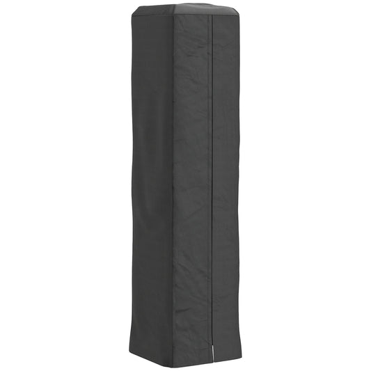 Outsunny Heavy Duty Gas Pyramid Patio Heater Cover, Full Length Outdoor Heater Cover Protector, UPF 30+ Oxford Fabric with Zipper, Black