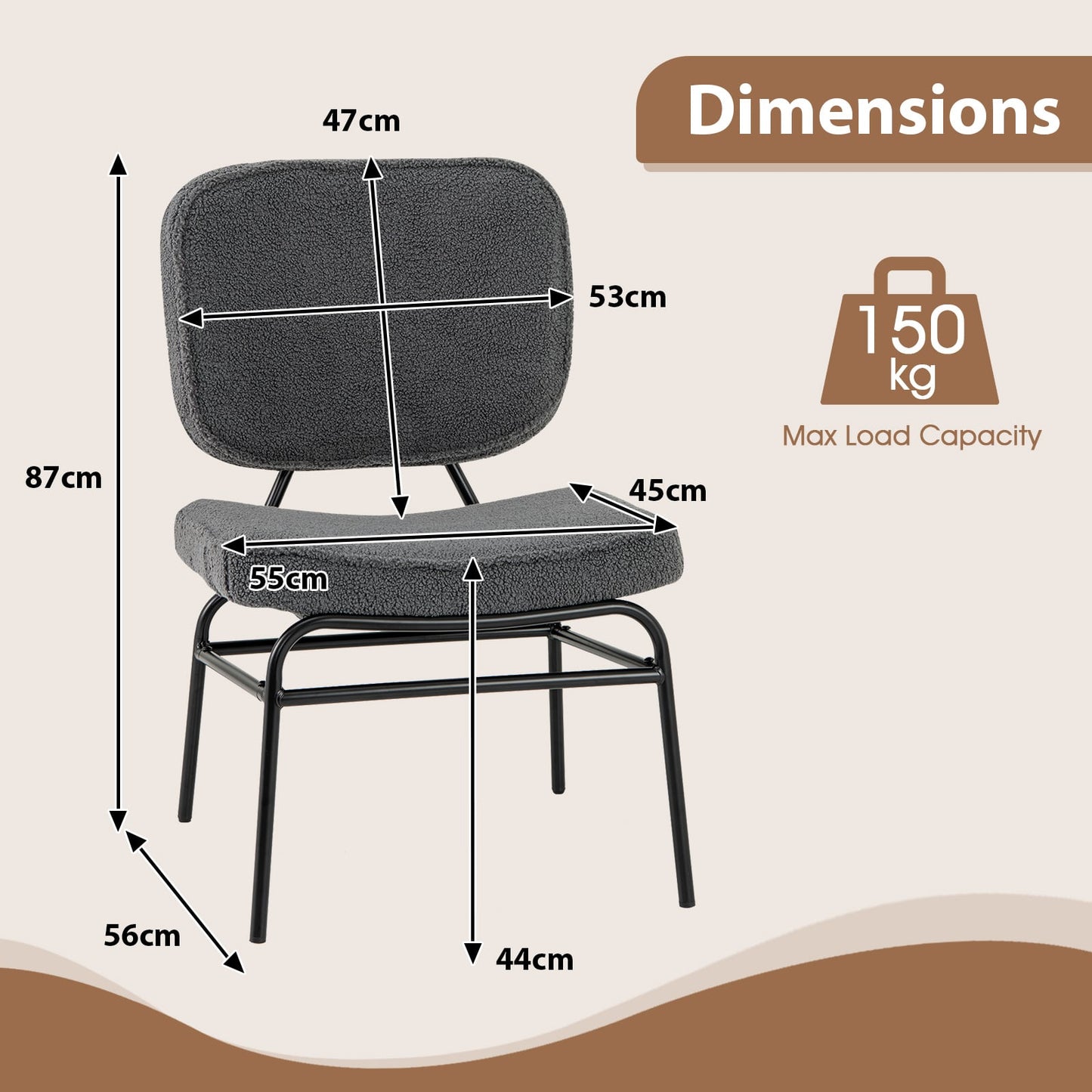 Upholstered Accent Chair with Sponge Padding and Adjustable Foot Pads-Grey