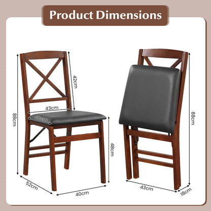 Upholstered High Back Wooden Dining Chair Set of 2-Brown