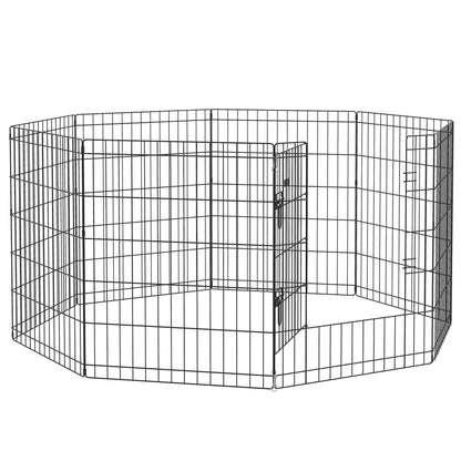 PawHut 8 Panel DIY Dog Pen with Door, for Dogs, Small Animals, Indoor/Outdoor Use, 76cm High
