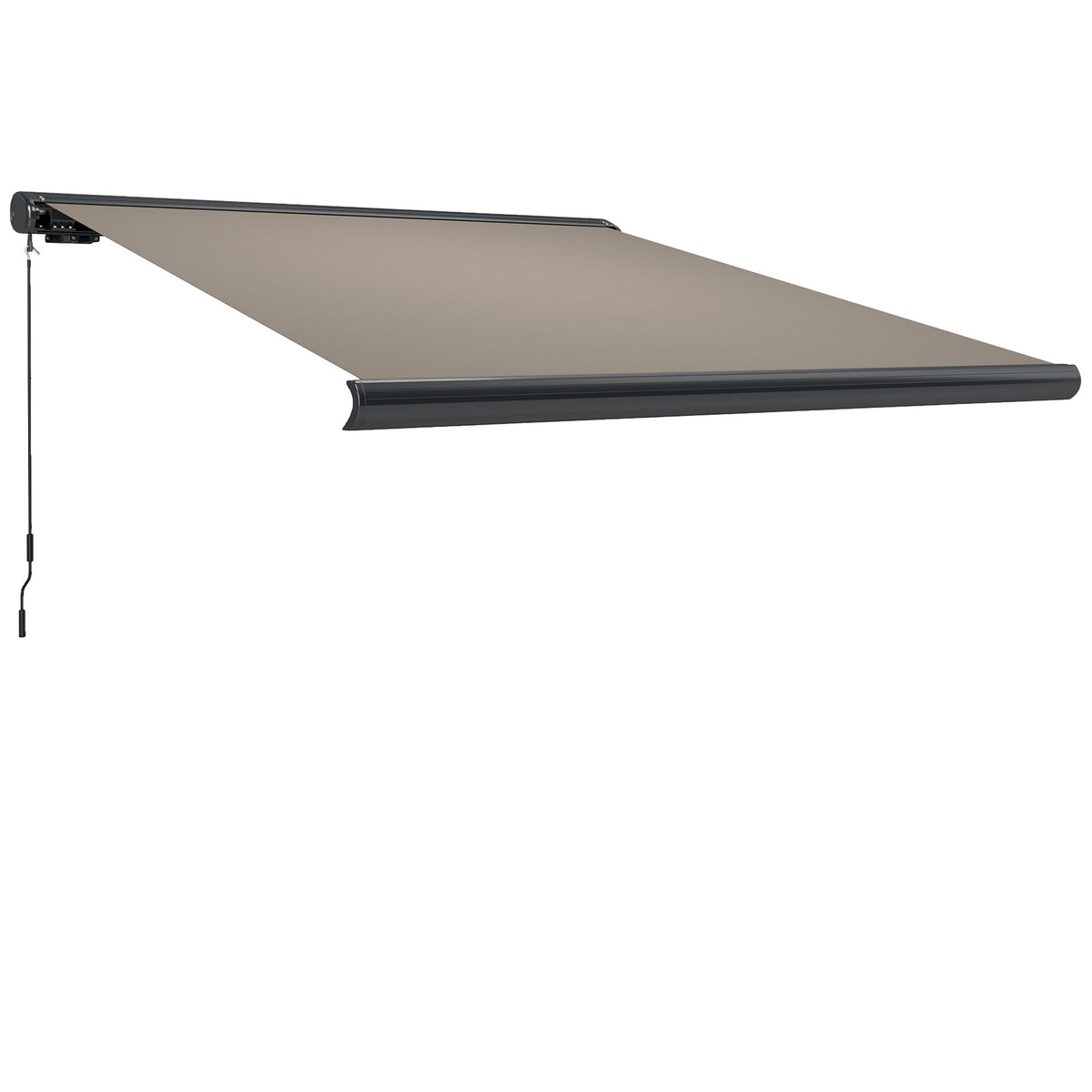 Outsunny 3 x 2.5 m Electric Awning with Remote Controller, Aluminium Frame DIY Retractable Awning, UV50+ Sun Shade Canopy for Garden Patio Deck Door Window, Light Grey
