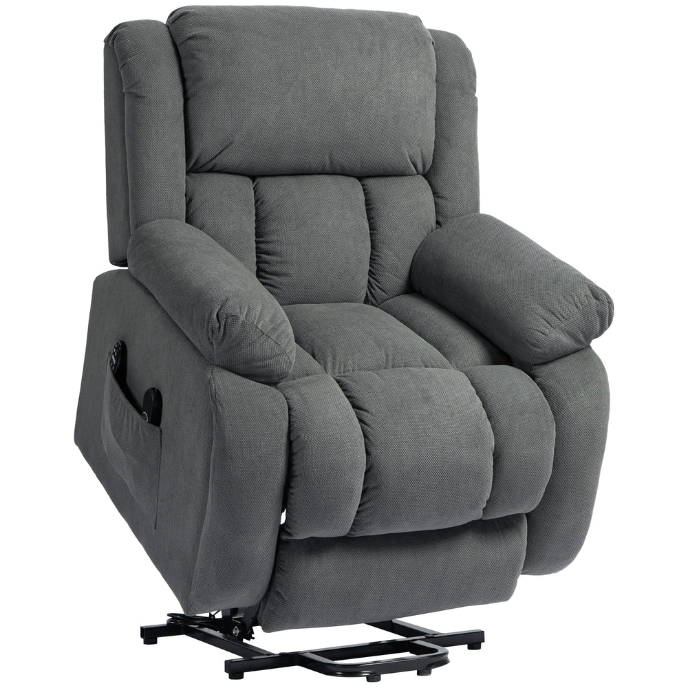 HOMCOM Recliner Armchair Lift Chair, Electric Recliner Chair with Vibration Massage and Heat, Wide Seat, USB Port, Grey