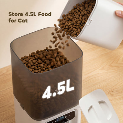 PawHut Programmable Automatic Cat Feeder with Timer Up to 6 Meals Per Day, 10s Voice Recorder, Portion Control
