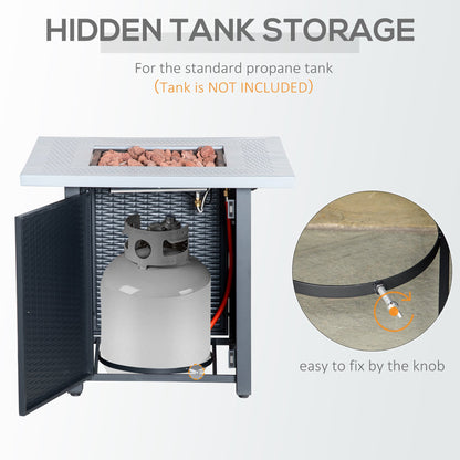 Outsunny 71 x 71cm 40000 BTU Gas Firepit Table - Black/Grey