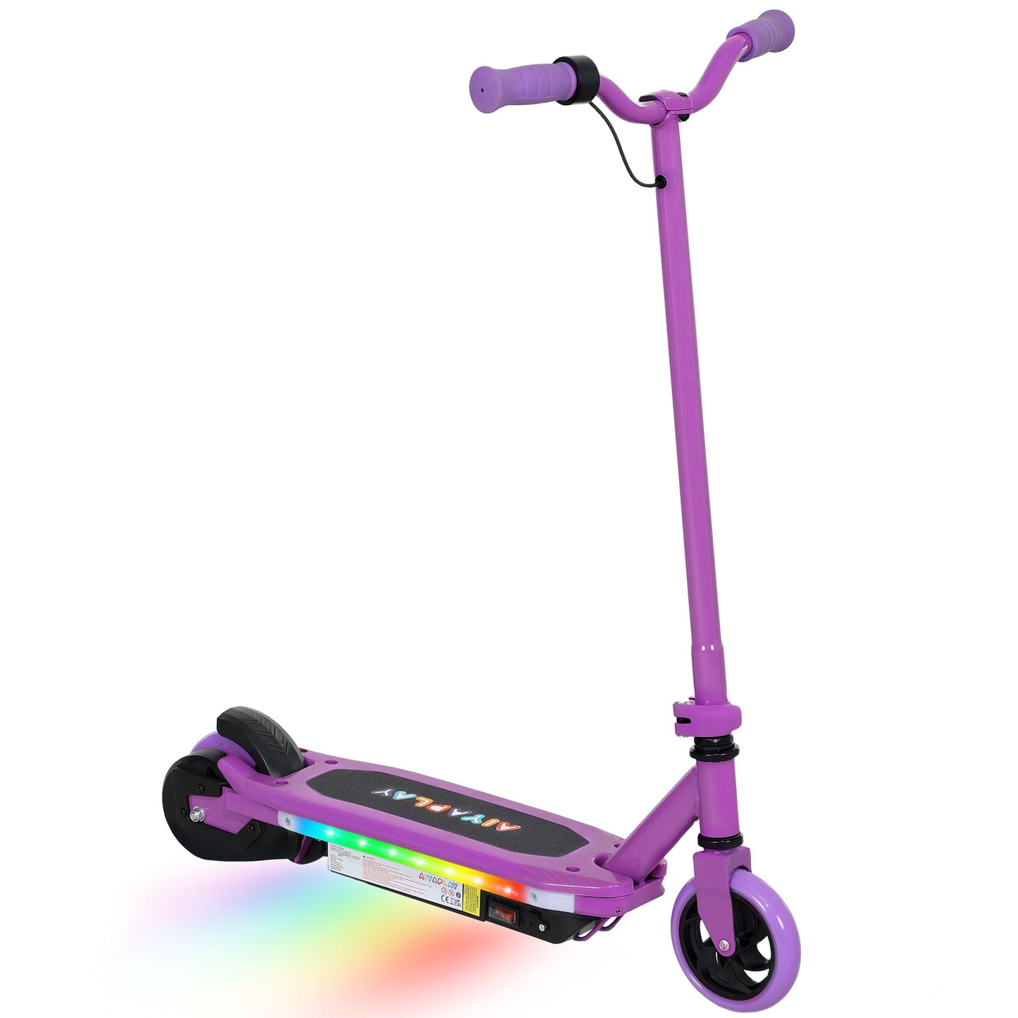 AIYAPLAY Electric Scooter for Kids 6-14 Years, with Colourful Lights, Purple
