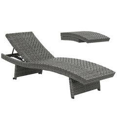 Outsunny Outdoor PE Rattan Sun Lounger, Folding Wicker Garden Lounger Recliner with 4-Level Adjustable Backrest, Rolling Sunbed Lounge Chair with Wheels, Non-Slip Legs for Balcony, Beach, Mixed-grey