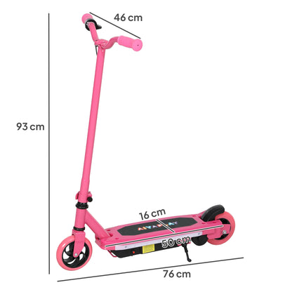 AIYAPLAY Electric Scooter for Kids 6-14 Years, with Colourful Lights, Pink
