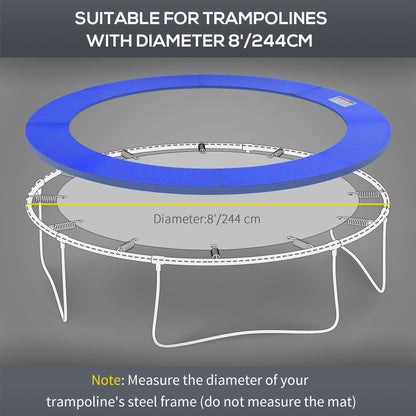 HOMCOM â244cm Trampoline Pad Pads Replacement Trampoline Accessories Safety Surround Pads Padding - 8ft Blue