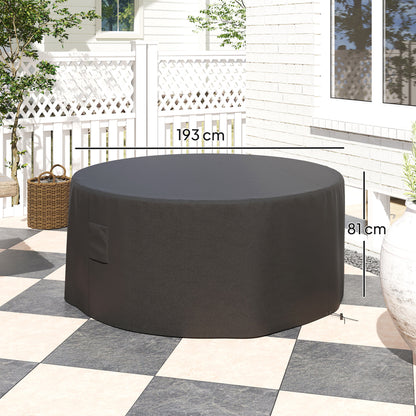 Outsunny Garden Patio Large Furniture Set Round Cover 600D Oxford Waterproof, Ð¤193 x 80H cm, Black