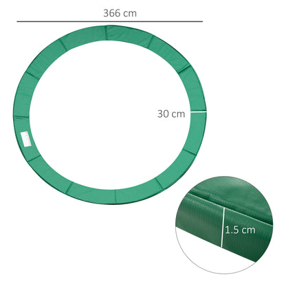 HOMCOM 12FT Replacement Trampoline Pad Thick Foam Safety Î¦366cm Spring Cover Bounce Padding - Green