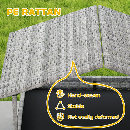 PawHut Extendable Elevated Dog Bed, Rattan Dog House, with Water-Resistant Roof, Removable Cushion, Charcoal Grey