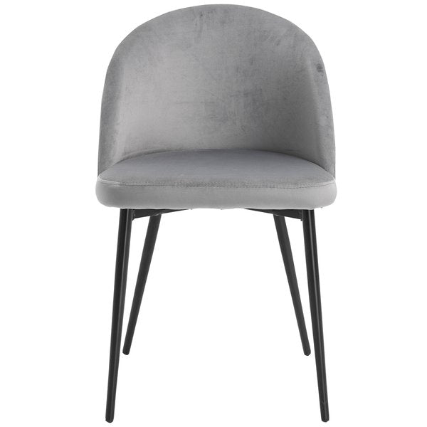 Velvet Contemporary Set Of 2 Kitchen Dining Chairs - Grey