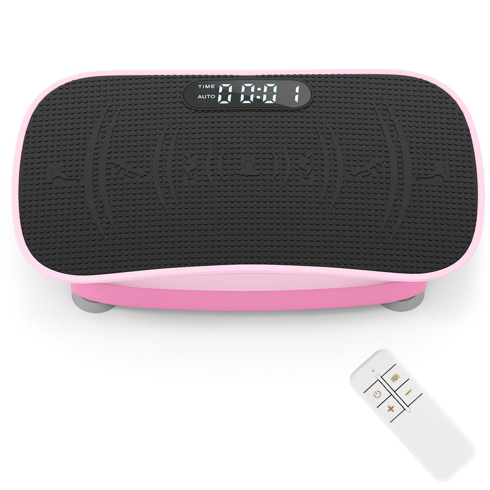 Vibration Plate Exercise Machine for Lymphatic Drainage and Weight Loss with 10 Speed Intensities-Pink