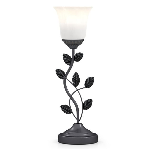 Vintage Nightstand Lamp & Modern Round Side Table Set