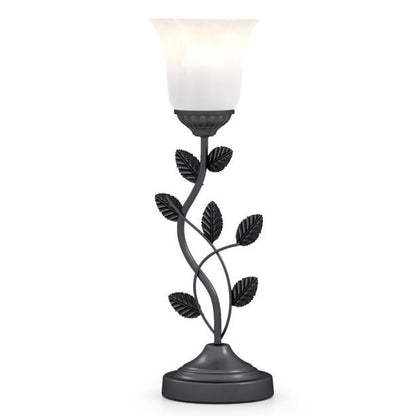Vintage Nightstand Lamp & Modern Round Side Table Set