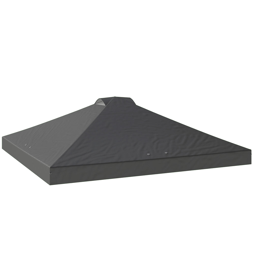 Outsunny Gazebo Roof Replacement UV50+ Waterproof Pop Up Canopy Cover with 8 Drainage Holes 3 x 3 m Dark Grey