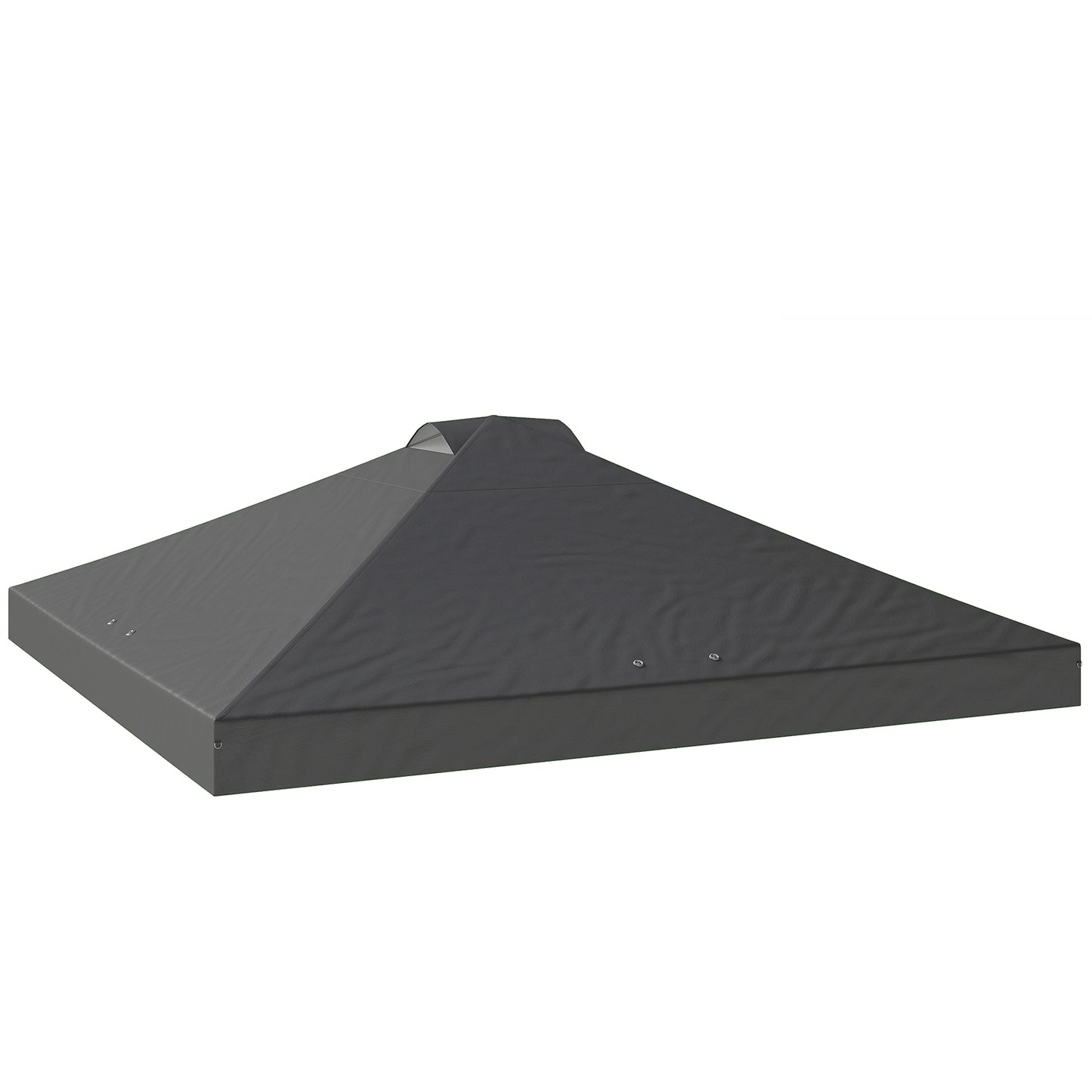 Outsunny Gazebo Roof Replacement UV50+ Waterproof Pop Up Canopy Cover with 8 Drainage Holes 3 x 3 m Dark Grey