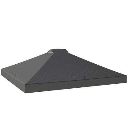 Outsunny Gazebo Roof Replacement UV50+ Waterproof Pop Up Canopy Cover with 8 Drainage Holes 3 x 3 m Dark Grey