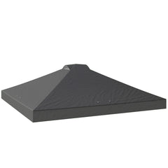 Outsunny Gazebo Roof Replacement UV50+ Waterproof Pop Up Canopy Cover with 8 Drainage Holes 3 x 3 m Dark Grey