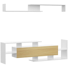 HOMCOM TV Cabinet with Wall Shelf for Wall-Mounted 65