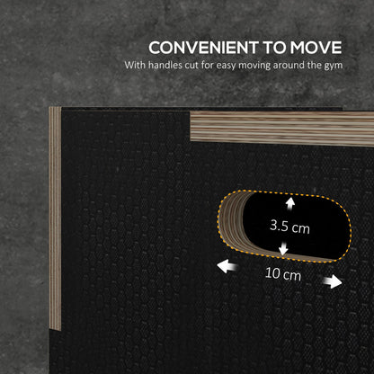 SPORTNOW Multi-Faceted Jump Box, Wooden Step Up Box, for Home, Gym, Exercise, 51/61/76cm- Black