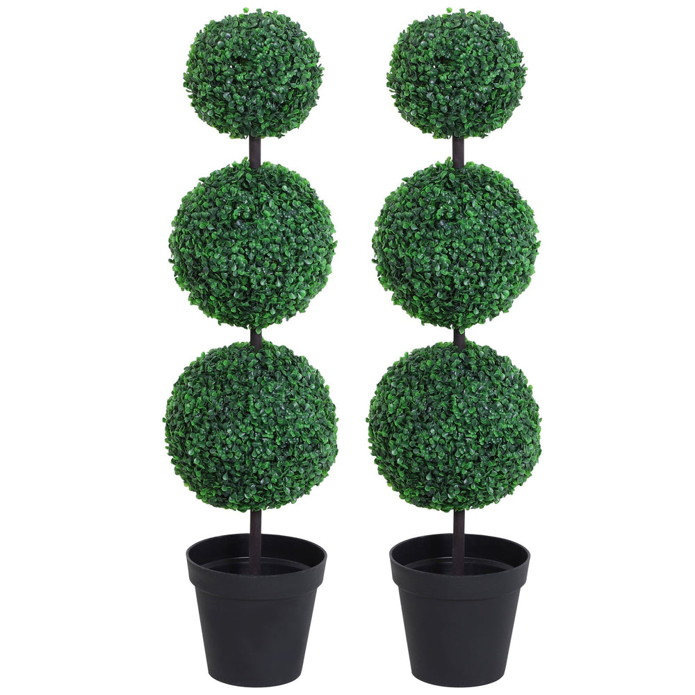 Outsunny Artificial Plants Honeysuckle Flower in Pot Fake Plants with Curved Boots for Indoor 15x15x150cm White
