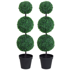 Outsunny Artificial Plants Honeysuckle Flower in Pot Fake Plants with Curved Boots for Indoor 15x15x150cm White