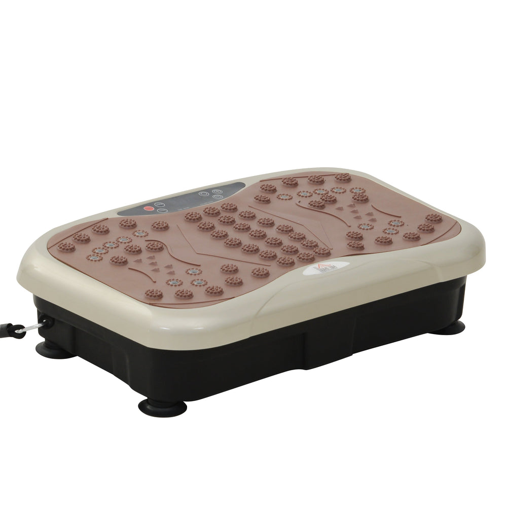 HOMCOM Vibration Plate Exercise Machine, Quiet Vibrating Plate for Weight Loss and Lymphatic Drainage with Resistance Bands, Remote Control, 99 Speed Levels