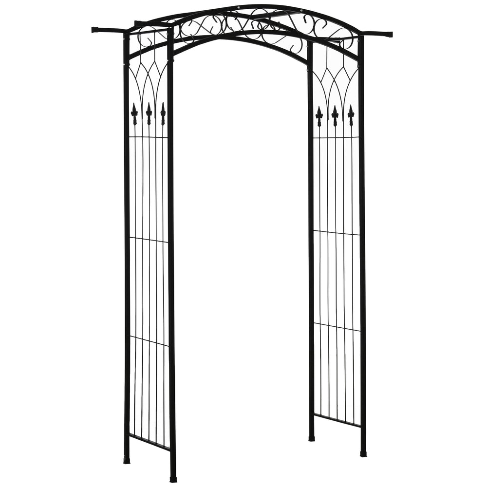 Outsunny 211cm Height Metal Garden Arch Arbor for Wedding Decor for Climbing Plants and Outdoor Decoration