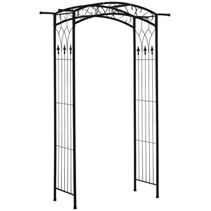 Outsunny 211cm Height Metal Garden Arch Arbor for Wedding Decor for Climbing Plants and Outdoor Decoration