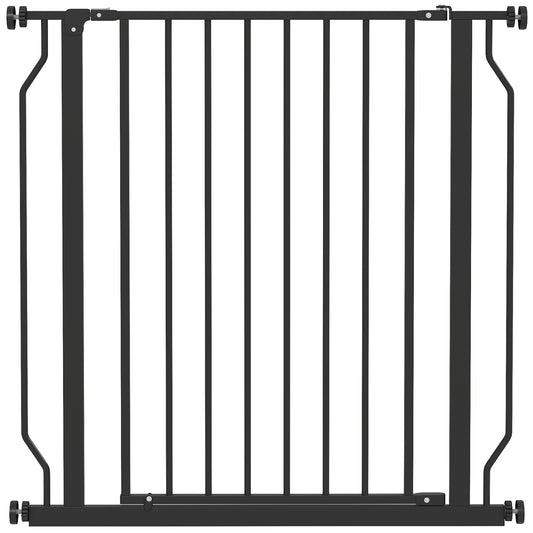 PawHut Extra Wide Dog Safety Gate, with Door Pressure, for Doorways, Hallways, Staircases - Black