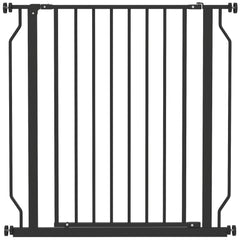 PawHut Extra Wide Dog Gate, with Door Pressure, for Doorways, Hallways, Staircases - Black