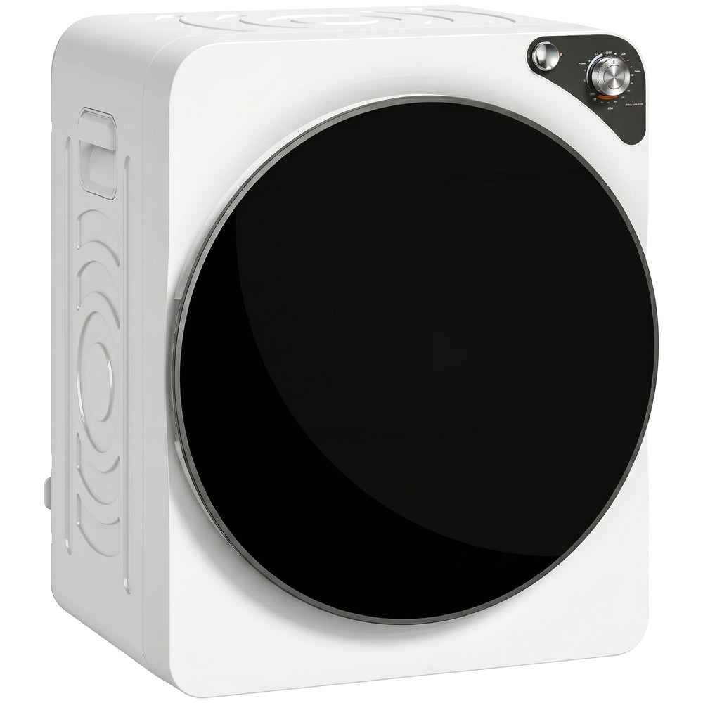 HOMCOM 5kg Vented Tumble Dryer, 1000W Compact Tumble Dryer with 5 Drying Modes, Stainless Steel Tub, White