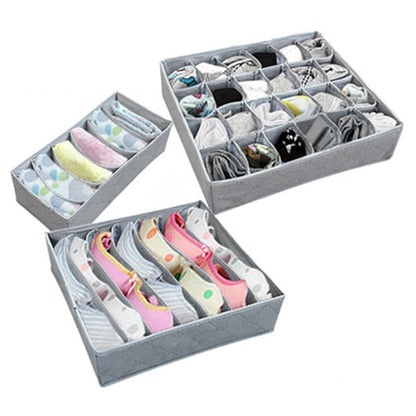 Underwear Drawer Organizer Storage Box Bra Tidy Socks Ties Draw Divider