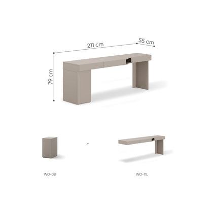Woow Desk With Storage Container 211cm