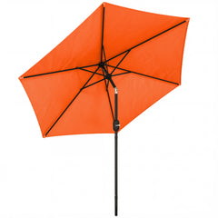 Outsunny 2.6 m Garden Parasol Umbrella with Aluminium Pole, Outdoor Patio Umbrella with Tilt and Crank, Vent, Orange