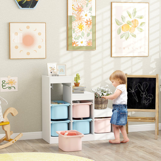 AIYAPLAY Toy Storage Organiser, Three-Layer Kids Toy Storage Units, with Removable Bins, for Ages 3-8 Years, Multi-colour