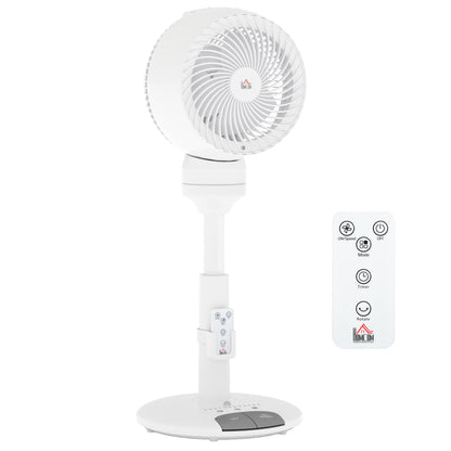 HOMCOM 9'' Air Circulator Fan 3 Speed 3 Mode, 70 degrees Oscillation 90 degrees Vertical Tilt, Remote Controller, for Living Room, Bedroom, Office, White