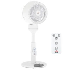 HOMCOM 9'' Air Circulator Fan 3 Speed 3 Mode, 70 degrees Oscillation 90 degrees Vertical Tilt, Remote Controller, for Living Room, Bedroom, Office, White