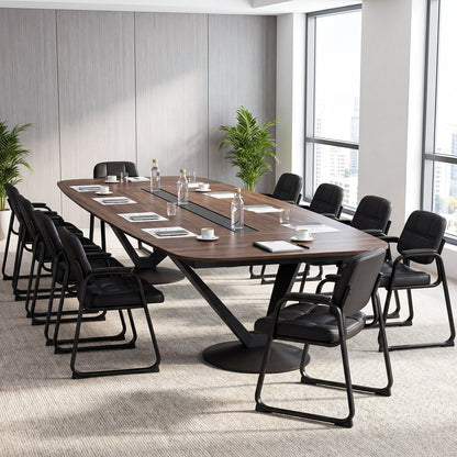Waiting Room Guest Chairs Set of 2 with Sled Base for Conference Room-Black