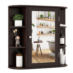 Wall Mounted Storage Cabinet Multipurpose Bathroom Medicine Cabinet 66 x 16.7 x 63 cm Brown