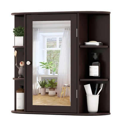 Wall Mounted Storage Cabinet Multipurpose Bathroom Medicine Cabinet 66 x 16.7 x 63 cm Brown
