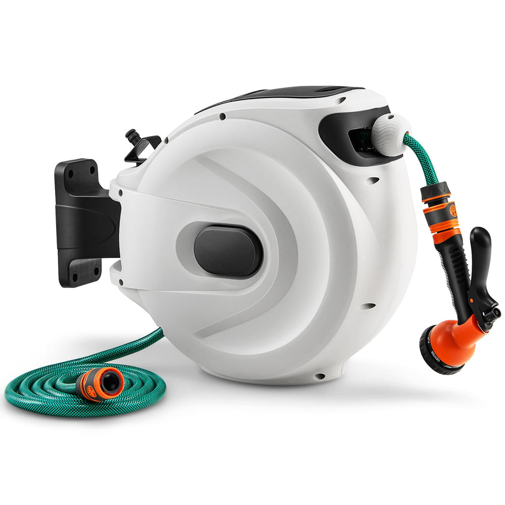 Wall Mounted Hose Reel Retractable Auto Rewind Watering-30+2M