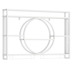 Wall Mounted Wine Rack 5-Tier Large Capacity Hanging Bar Shelf with Glass Holder-White