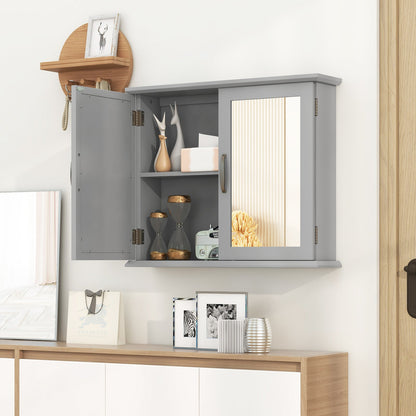 Wall-mounted Bathroom Mirror Cabinet for Bathroom Living Room-Grey